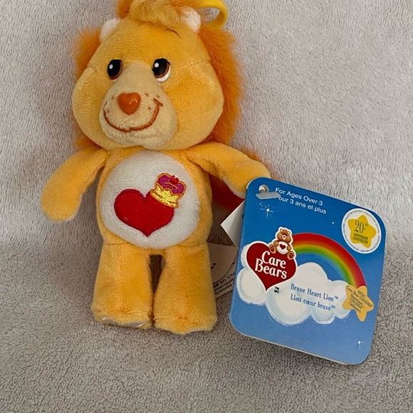 Vintage 2003 Brave Heart Lion Care Bear Cousins Keychain Plush 6" With Tags - Picture 1 of 14